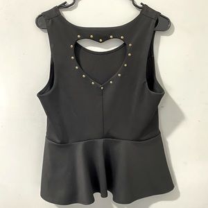 PEPLUM TOP heart cutout back